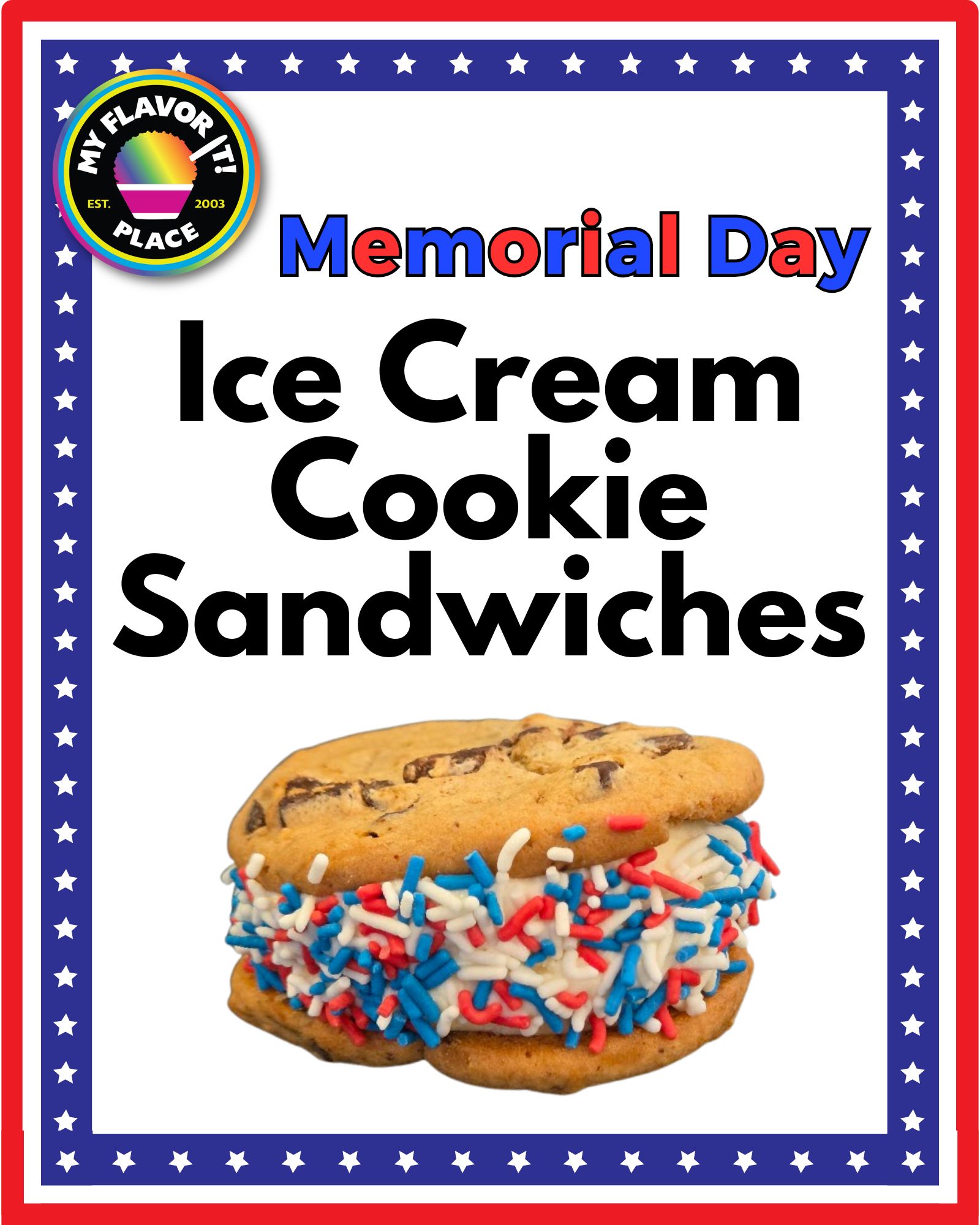 Memorial Day Ice Cream Cookie Sandwiches
