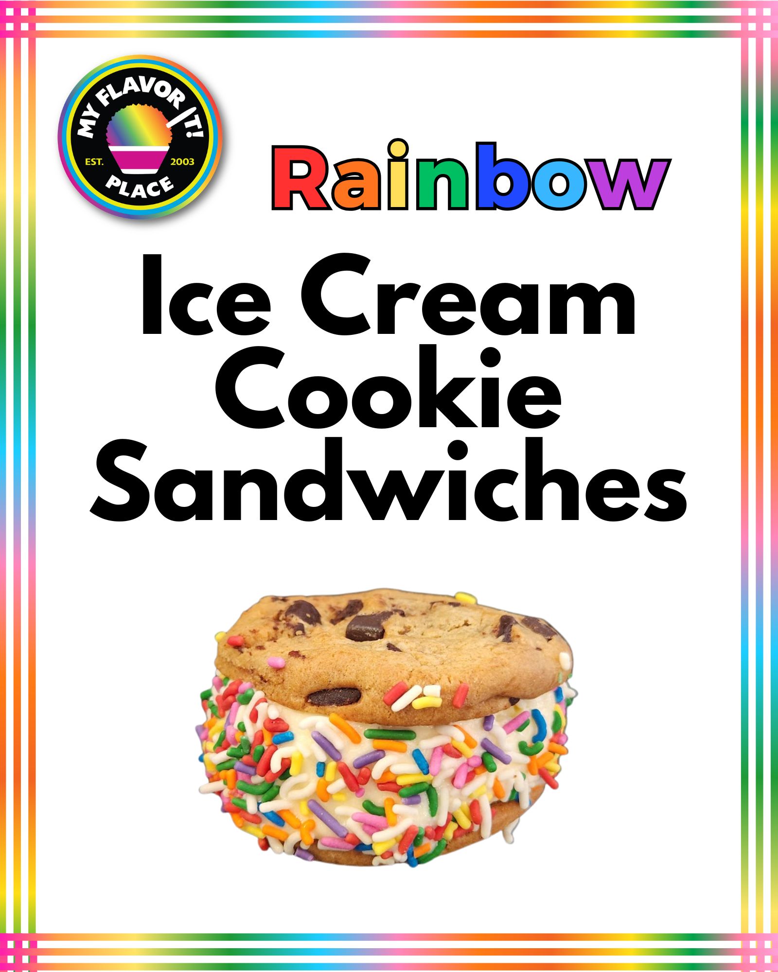 Rainbow Ice Cream Cookie Sandwiches