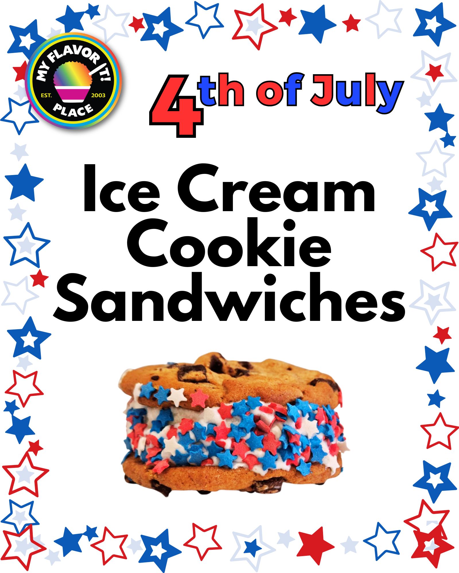 4th of July Ice Cream Cookie Sandwiches